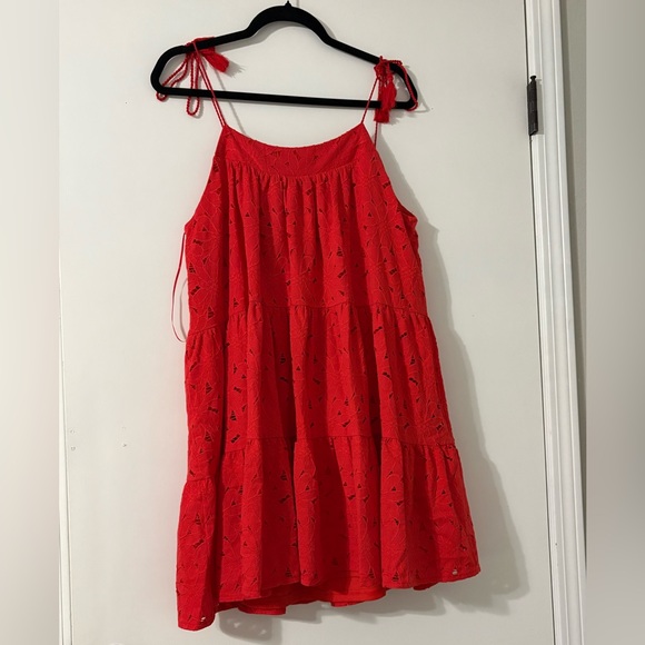 Altar’d State Red Sleeveless Tie Strap Dress - Picture 2 of 2